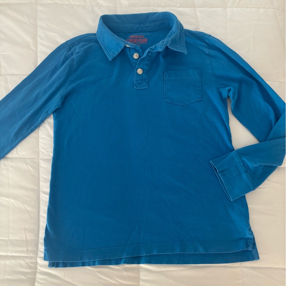 J Crew Kids' Crew cuts long -sleeve garment-dyed polo